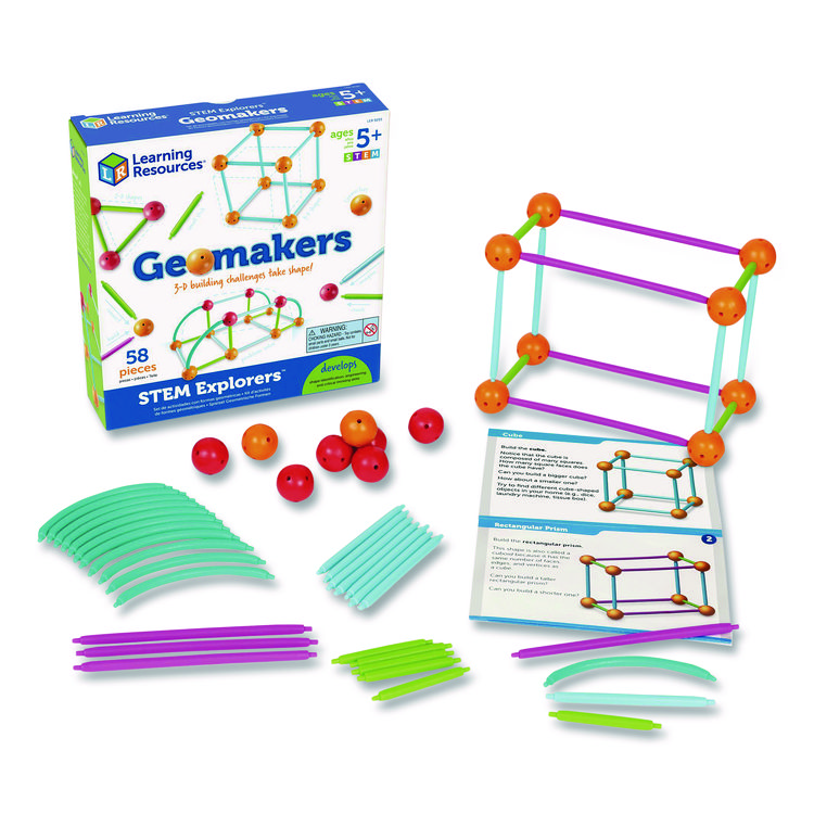 LEARNING RESOURCES STEM Explorers Geomakers, Grades K to 2, 58 Pieces (LRNLER9293)