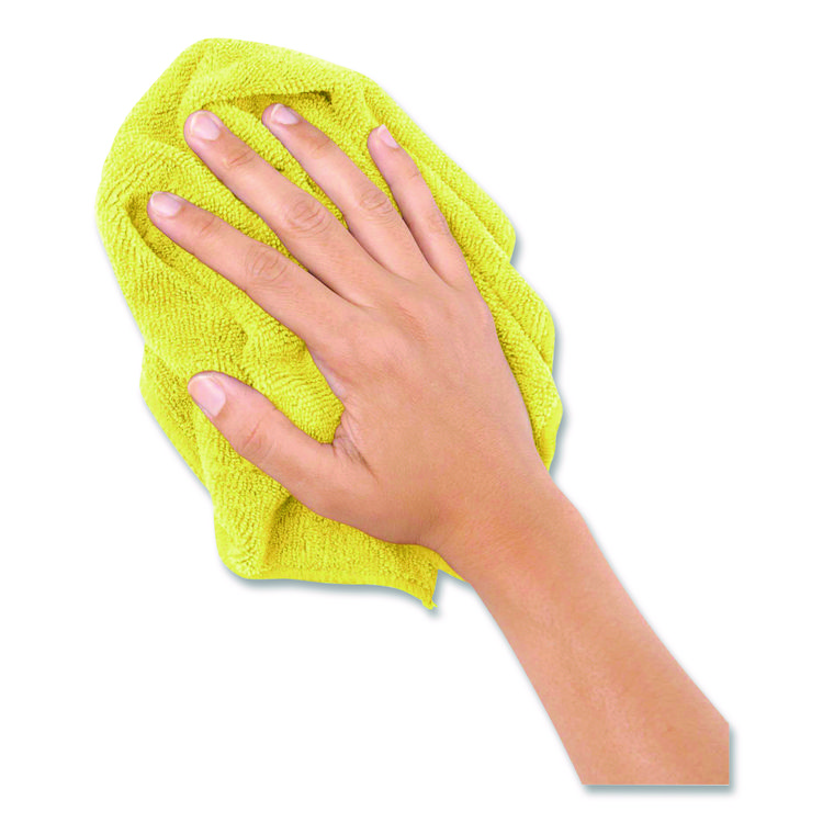 BOARDWALK Microfiber Cleaning Cloths, 12 x 12, Yellow, 12/Pack (BWK12YELCLOTH)