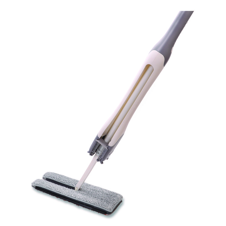 CHAGRINOVATIONS 4-in-1 Squeegee Mop, 4.5 x 14.5 Orange/Gray Microfiber Heads, 53" White/Gray Polyamide/Polyester Handle (CH7TU68167)