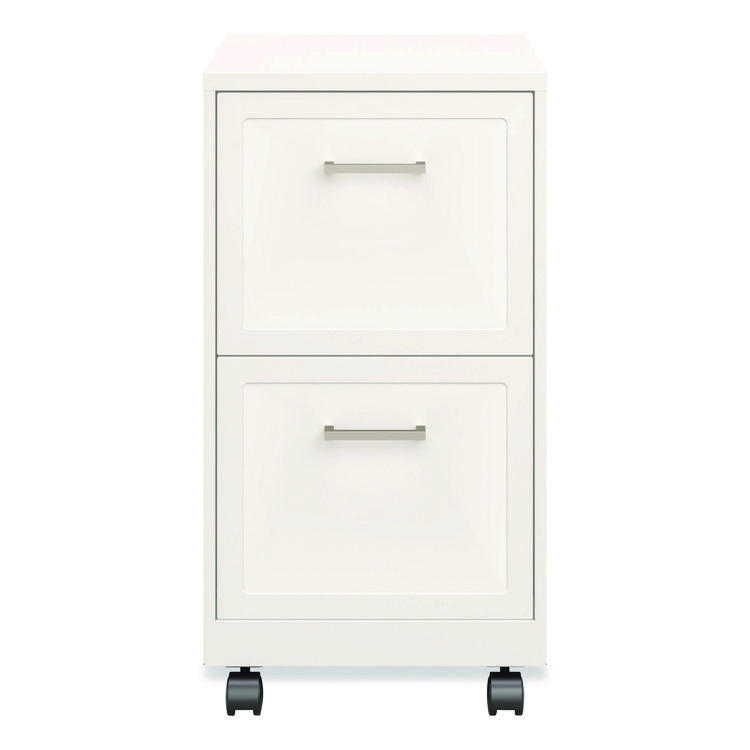 ALERA Two-Drawer Mobile Vertical File, 2 Letter-Size File Drawers, 14.25 x 18 x 26.7, Pearl White (ALEHSVF1824WH)