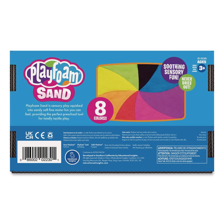 EDUCATIONAL INSIGHTS, Playfoam Sand, Ages 3 to 12, Eight Assorted Color 6 oz Packs (EII2230)