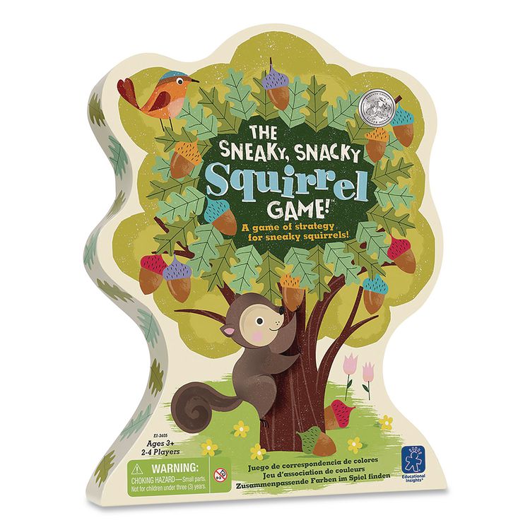 EDUCATIONAL INSIGHTS, The Sneaky, Snacky Squirrel Game, 2 to 4 Players, Ages 3 to 7, 27 Pieces (EII3405)