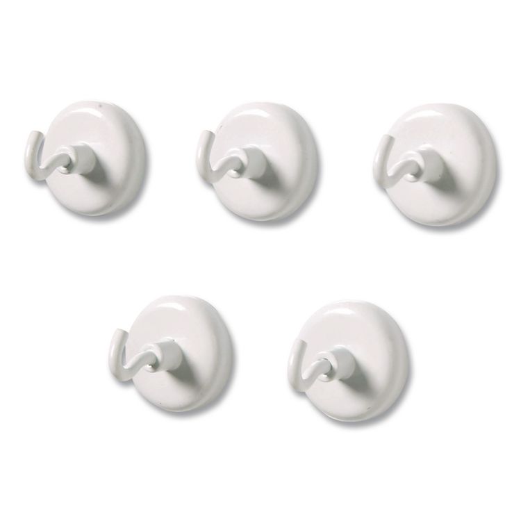 LEARNING RESOURCES Magnetic Hooks, Small, 1.25" Diameter, White, 5 Pieces (LRNLER2698)