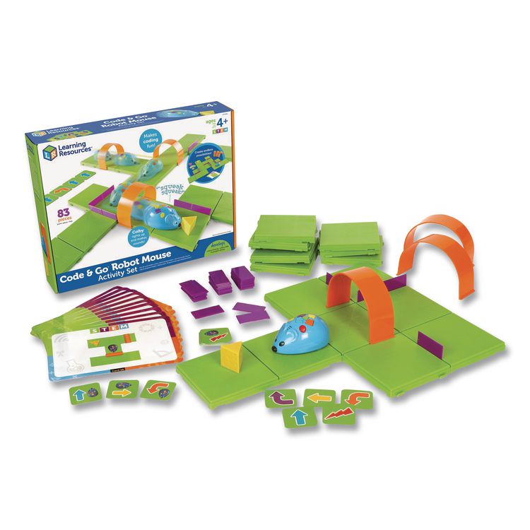 LEARNING RESOURCES Code and Go Robot Mouse Activity Set, Grades Pre-K to 3, 83 Pieces (LRNLER2831)