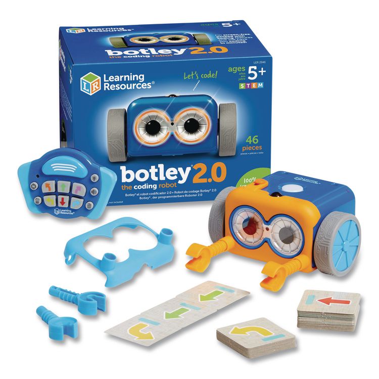 LEARNING RESOURCES Botley 2.0 The Coding Robot, Grades K to 6, 46 Pieces (LRNLER2941)