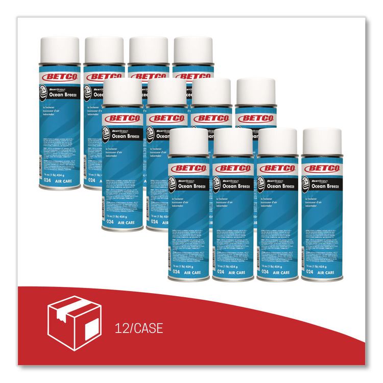 BETCO CORPORATION BestScent Ocean Breeze Deodorizer, Ocean Breeze Scent, 19 oz Can, 12/Carton (BET0242300)