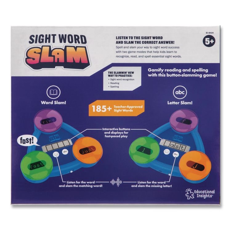 EDUCATIONAL INSIGHTS, Sight Word Slam, Two Game Modes, 185 Sight Words, Grades K to 2 (EII8434)