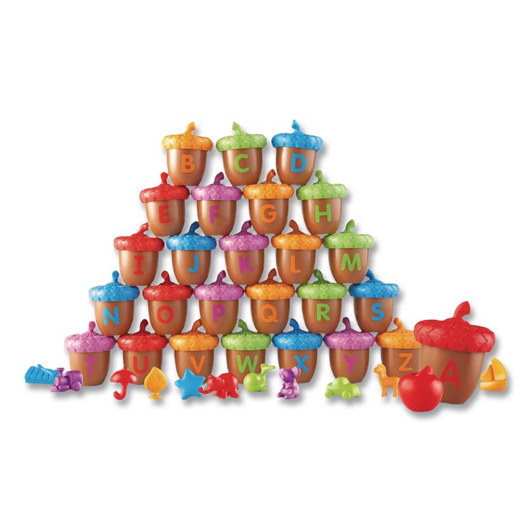 LEARNING RESOURCES Alphabet Acorns Activity Set, Pre-K to K, 78 Pieces (LRNLER6802)