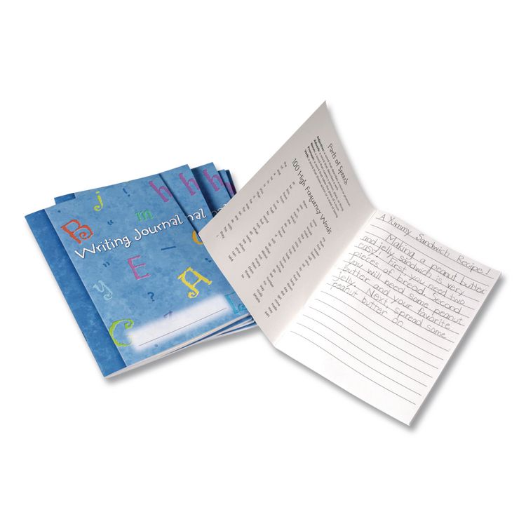 LEARNING RESOURCES Writing Journals, Medium/College Rule, Blue/Multicolor Cover, (64) 9 x 7 Sheets, 10 Journals (LRNLER3467)