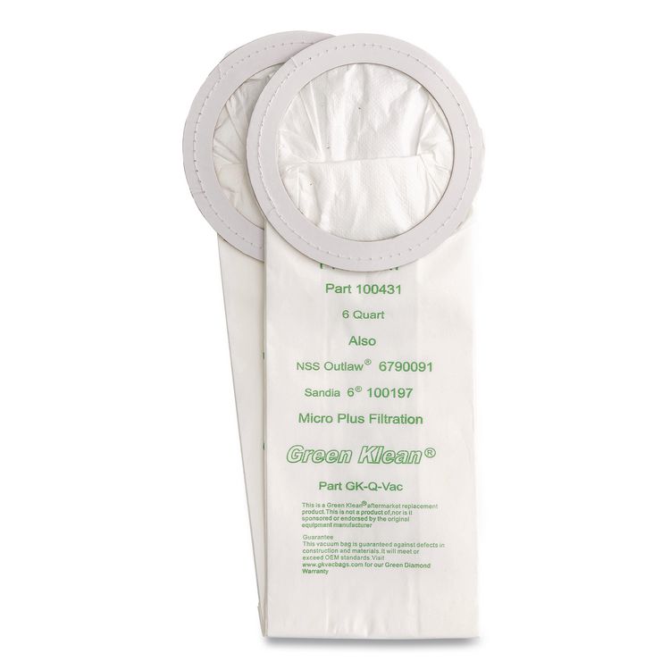 GREEN KLEAN GK-Q-Vac Replacement Bag, 10 Bags/Pack, 10 Packs/Carton (GRKGKQVAC)
