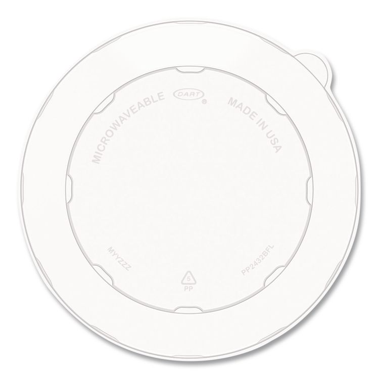 DART Plastic Lids for Compostable Fiber Containers, For 24 to 32 oz Containers, 8.28" Diameter x 0.51" h, Clear, 300/Carton (DCCPP2432BFL)
