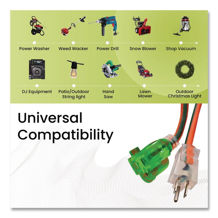 GOGREEN POWER 16 AWG Outdoor Extension Cord, 25 ft, 13 A, Orange (GGP13725)