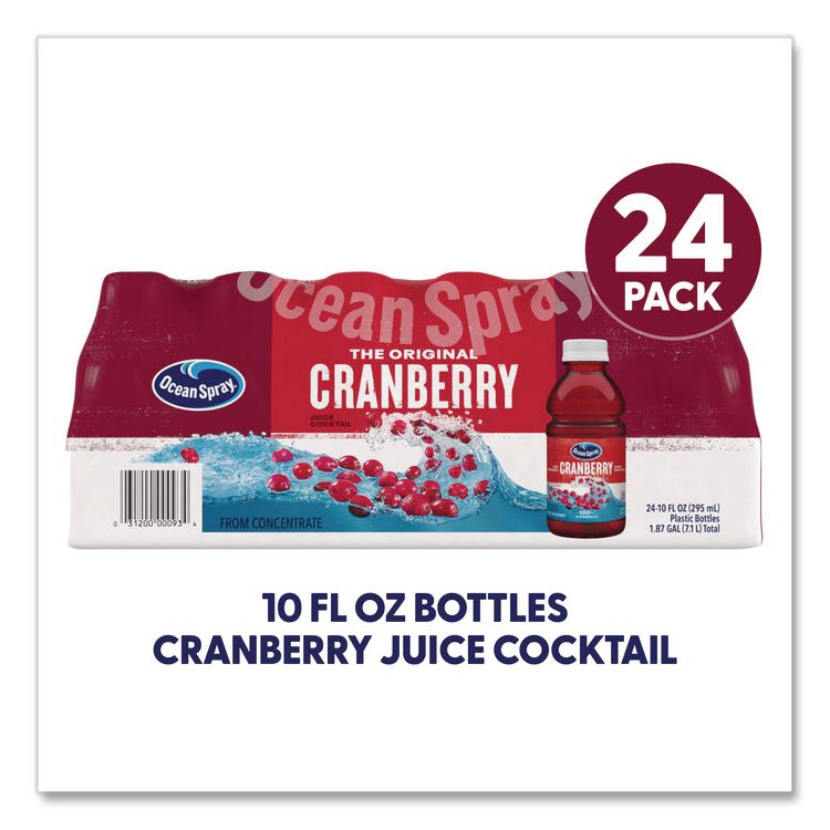 OCEAN SPRAY Cranberry Juice Cocktail, Cranberry, 10 oz Bottle, 24/Carton (GRR22002661)