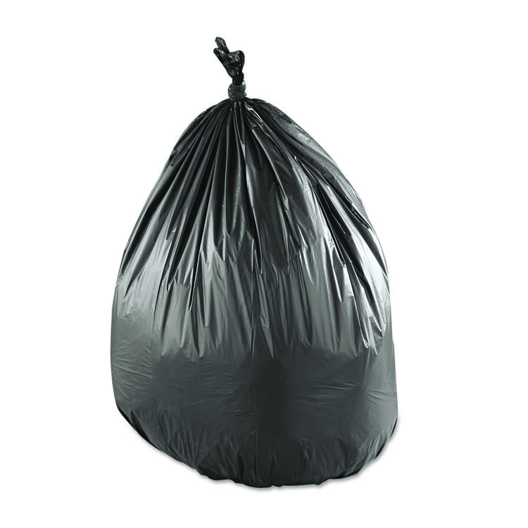 INTEGRATED BAGGING SYSTEMS Low-Density Commercial Can Liners, 55 gal, 1.15 mil, 43" x 47", Black, Interleaved Roll, 25 Bags/Roll, 5 Rolls/Carton (IBSSLW4347SPKC)