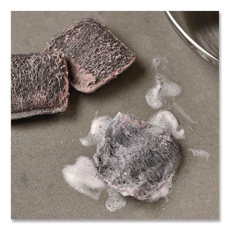 ARMALY BRANDS Steel Wool Soap Pads, 3 x 3, Gray/Pink, 12 Pads/Box, 12 Boxes/Carton (AMY53335)