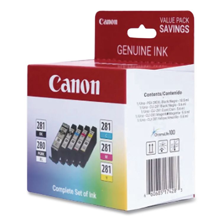 CANON USA, . 2021C006 (CLI-281/PGI-280XL) Ink/Paper Combo, Black/Cyan/Magenta/Yellow (CNM2021C006)