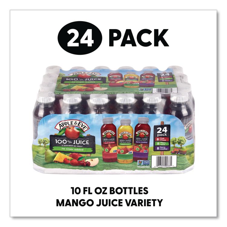 LASSONDE INDUSTRIES 100% Fruit Juice Variety Pack, Assorted Flavors, 10 oz Bottle, 24/Carton (GRR22002662)