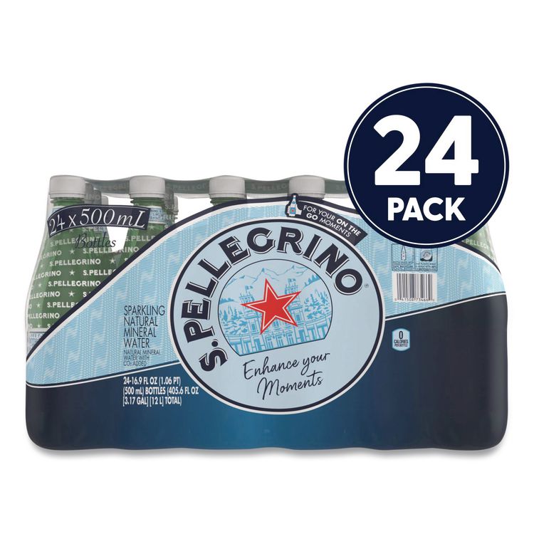 NESTLE Sparkling Water Bottles, Unflavored, 16.9 oz Bottle, 24/Carton (GRR22002683)