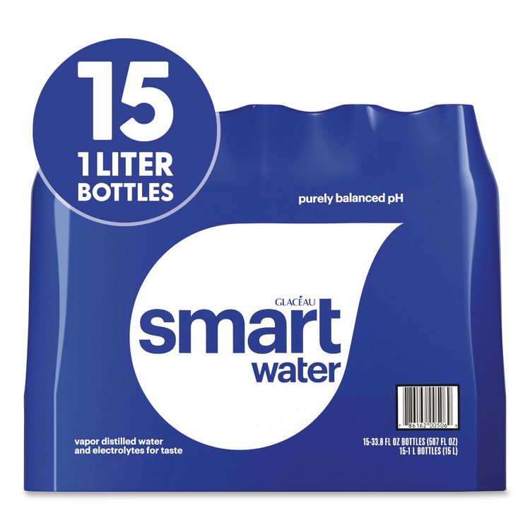 GLACEAU Vapor-Distilled Water, Unflavored, 33.8 oz Bottle, 15/Carton (GRR22002684)