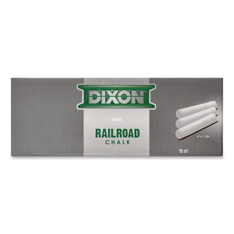 DIXON TICONDEROGA CO. Railroad Crayon Chalk, 4" x 1" Diameter, White, 72/Box (DIX88819)