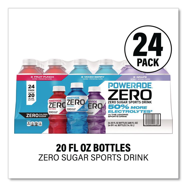 COCA-COLA Zero Sports Drink, Assorted Flavors, 20 oz, 24/Carton (GRR22002679)