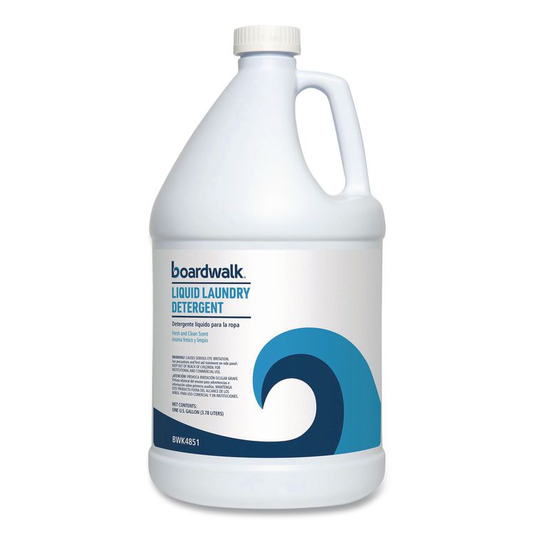BOARDWALK Liquid Laundry Detergent, Fresh and Clean Scent, 1 gal Bottle, 4/Carton (BWK4851)