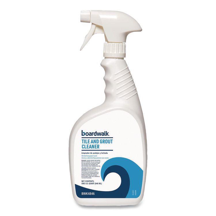 BOARDWALK Tile and Grout Cleaner, Minted Evergreen Scent, 32 oz Bottle, 12/Carton (BWK4846)