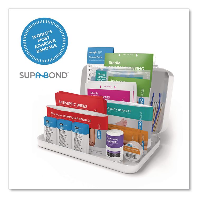 AERO HEALTHCARE 10 Series First Aid Kit, 72 Pieces, Metal Case (AOHAK10T)