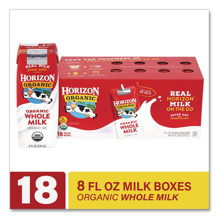 DANONE Shelf-Stable Whole Milk Boxes, 8 oz Box, 18/Carton (GRR22002680)