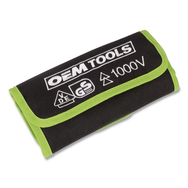 GREAT NECK SAW MFG. Insulated 10-Piece Interchangeable Bit Screwdriver Set, Metric Phillips and Slotted Blade Bits, Orange/Yellow Handle (GNS22593)