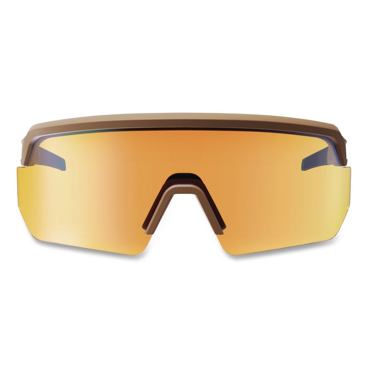 TENACIOUS HOLDINGS, . Skullerz AEGIR Color Enhancing Anti-Scratch Anti-Fog Safety Glasses, Matte Desert Half Frame, Mirrored Yellow Single Lens (EGO55232)