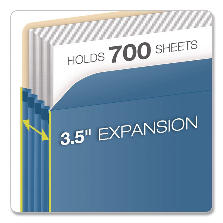 TOPS BUSINESS FORMS Colored File Pockets, 3.5" Expansion, Letter Size, Blue (PFX1524EBLU)