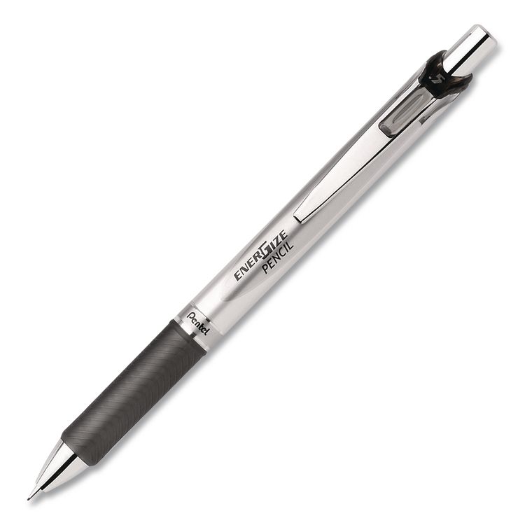 PENTEL OF AMERICA EnerGize Mechanical Pencil, 0.5 mm, HB (#2), Black Lead, Silver/Black Barrel (PENPL75A)