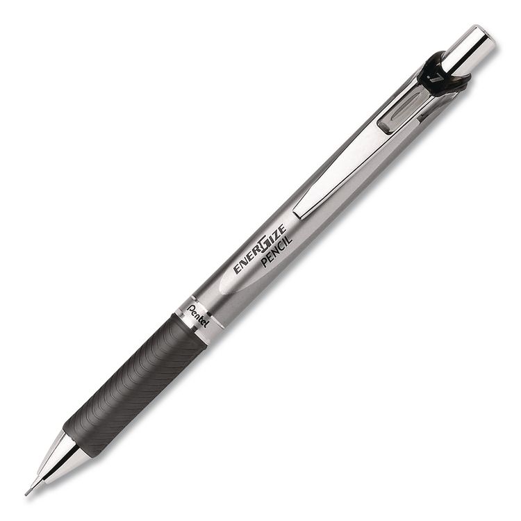 PENTEL OF AMERICA EnerGize Mechanical Pencil, 0.7 mm HB (#2), Black Lead, Silver/Black Barrel (PENPL77A)