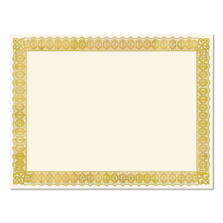 GARTNER STUDIOS Certificates, 8.5 x 11, Ivory with Gold Border, 15/Pack (GTE36004S)