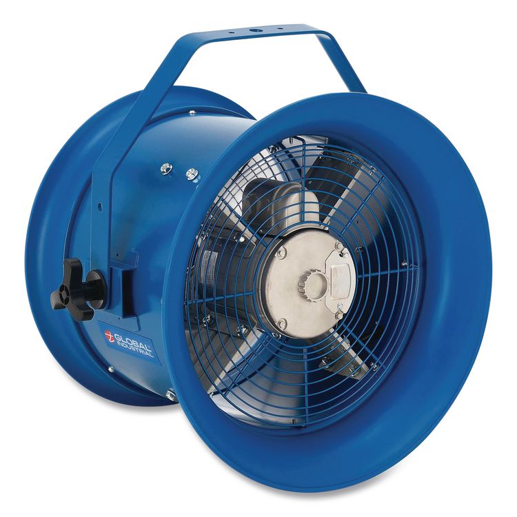 GLOBAL INDUSTRIAL High Velocity Drum Fan with Yoke Mount, 14", 1 Speed, Blue (GBE293092)