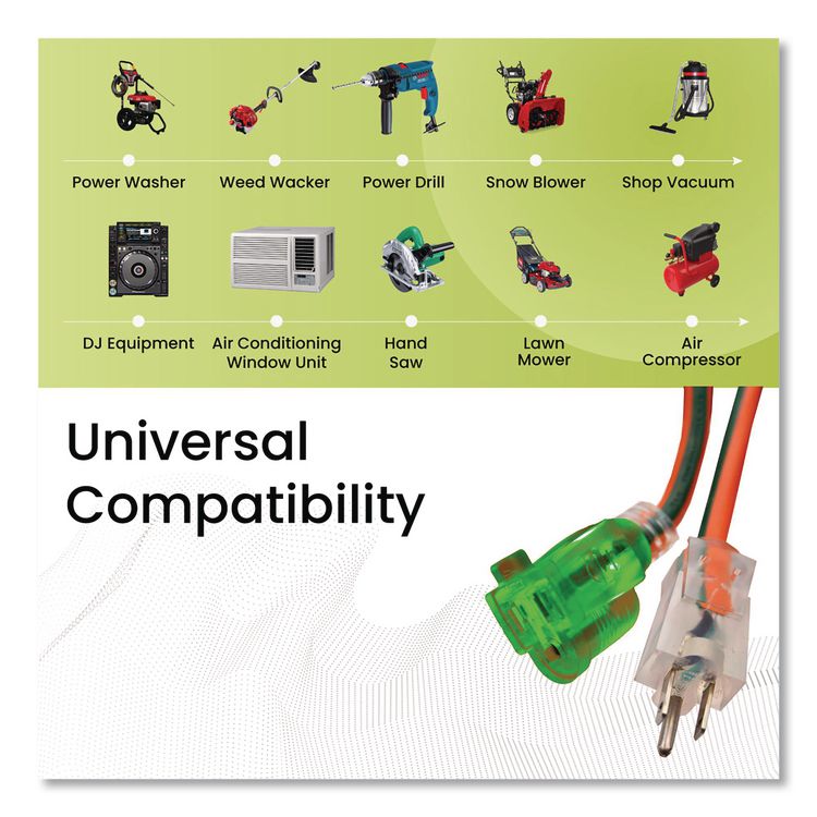 GOGREEN POWER 14 AWG Outdoor Extensioin Cord, 50 ft, 15 A, Orange (GGPGG13850)