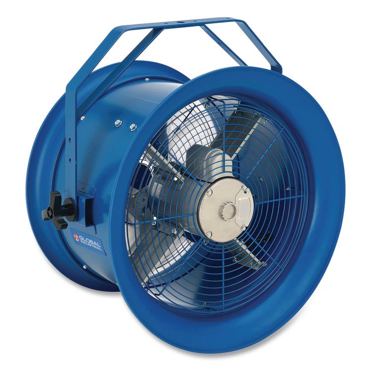 GLOBAL INDUSTRIAL High Velocity Drum Fan with Yoke Mount, 18", 1 Speed, Blue (GBE293093)