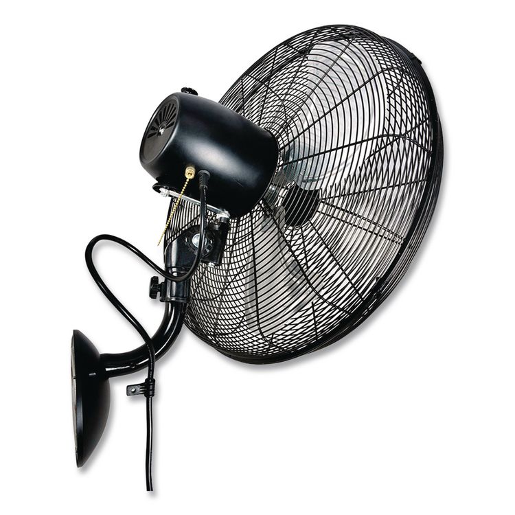 GLOBAL INDUSTRIAL Industrial Wall Mounted Oscillating Fan, 18", 3 Speeds, Black (GBE293129)