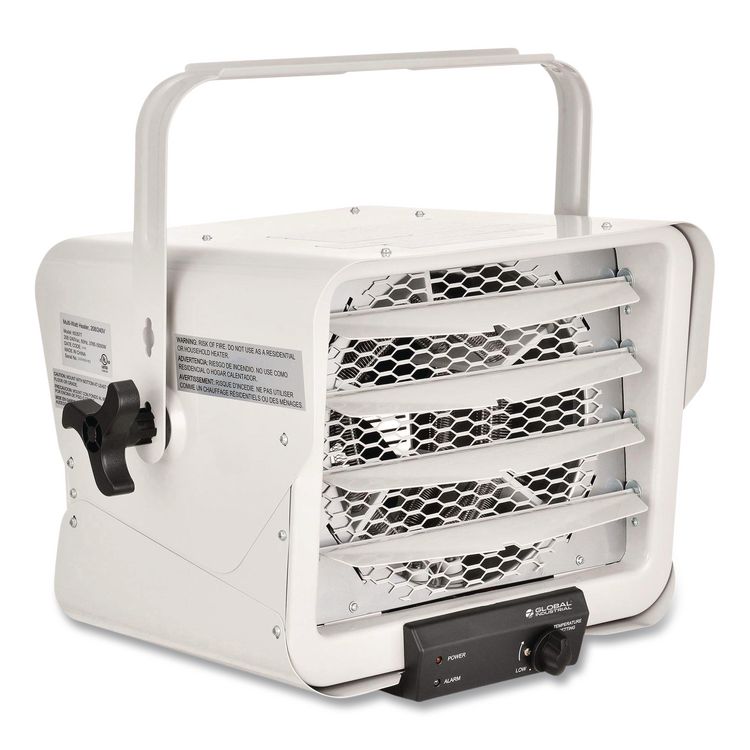 GLOBAL INDUSTRIAL Portable Heater with Built-In Thermostat, 5,000 W, 14.12 x 17.5 x 19.62, White (GBE246737)