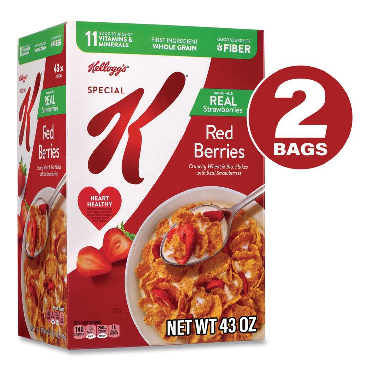 KELLOGG'S Special K with Berries Cereal, 2 Bags/Box, 43 oz Box (GRR22002625)