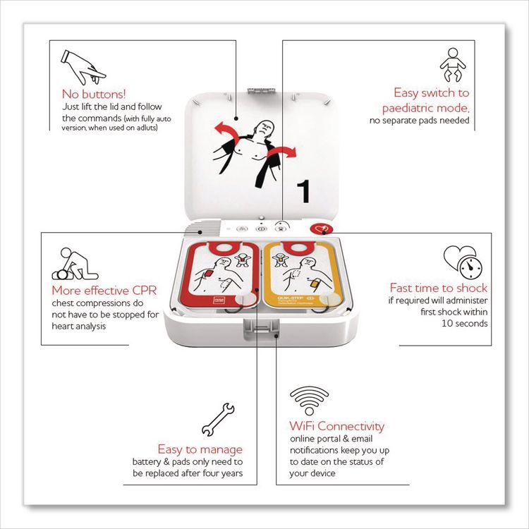 AERO HEALTHCARE LIFEPAK CR2 Wi-Fi Defibrillator, Semi-Automatic, English, Handle (AOH99512001262)