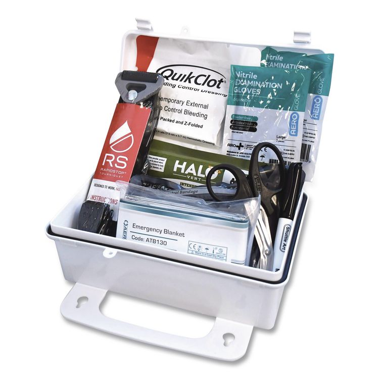 AERO HEALTHCARE Pro Bleed Control Kit - Military, 12 Pieces, Plastic Case (AOHRSK502)