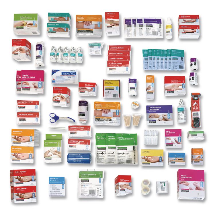 AERO HEALTHCARE 200 Series Class B 5-Shelf First Aid Cabinet Refill - Meds, 1,183 Pieces (AOHSF200BMTSF)