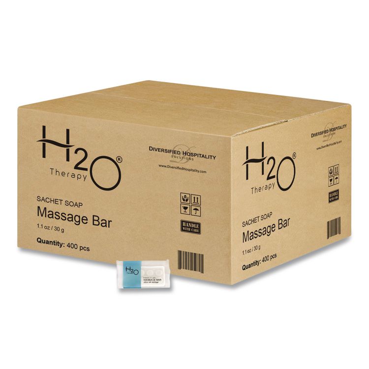DIVERSIFIED HOSPITALITY SOLUTIONS, LTD. H2O Therapy Soaps, White Tea and Lemongrass Scent, 1.1 oz Bar, 400/Carton (DHS007095)