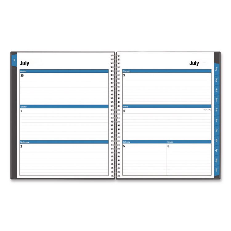 BLUE SKY Collegiate Academic Year Weekly/Monthly Planner, 11 x 8.5, Charcoal Gray Cover, 12-Month: July 2025 to June 2026 (BLS100135A26)