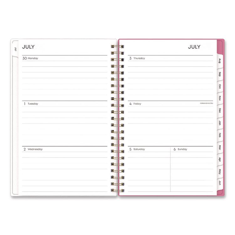 BLUE SKY Roosevelt Pink Academic Weekly/Monthly Planner, Floral Artwork, 11 x 8.5, Pink/Gray Cover, 12-Month: July 2025 to June 2026 (BLS128692A26)