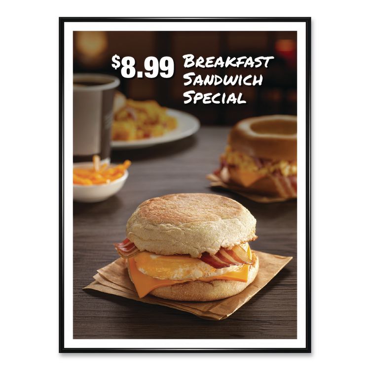 EXCELLO GLOBAL PRODUCTS Poster Frame, Plastic, 18 x 24 Insert, Black, 10/Pack (EXOPPFRM1824CP)