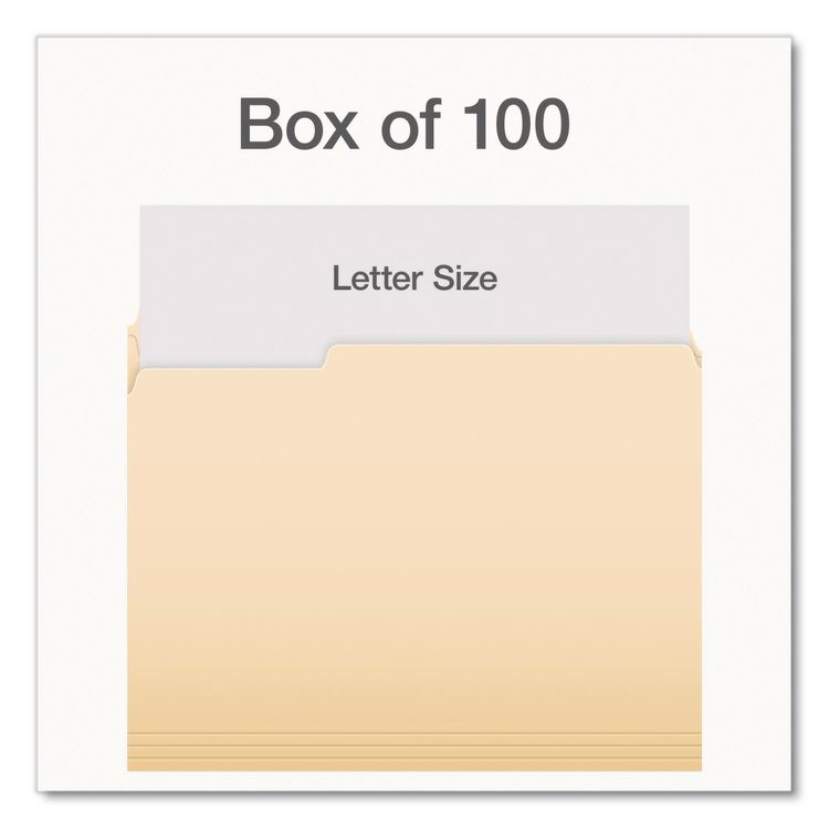 TOPS BUSINESS FORMS Earthwise by Pendaflex 100% Recycled Manila File Folder, 1/3-Cut Tabs: Assorted, Letter Size, 0.75" Expansion, Manila, 100/BX (PFX1006989)