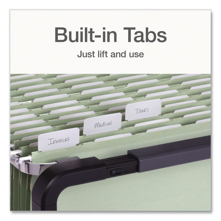 TOPS BUSINESS FORMS Ready-Tab Reinforced Hanging File Folders, Legal Size, 1/6-Cut Tabs, Sage Green, 20/Box (PFX1009464)